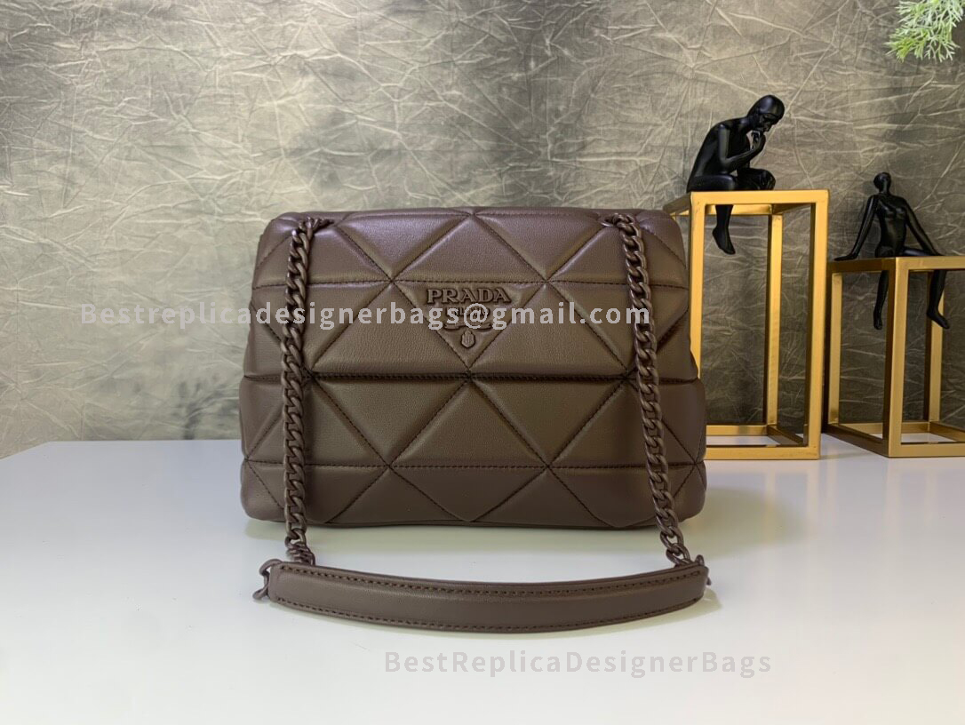 Prada Spectrum Nappa Medium Coffee Leather Shoulder Bag 232